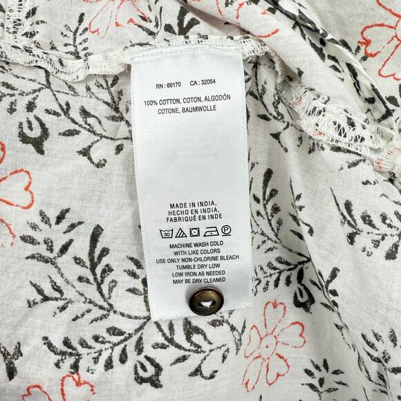 Anthropologie Enchanted Floral Embroidered Button Down Shirt Size Med / Large - Picture 10 of 12